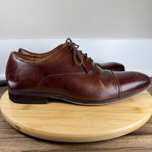 Florsheim Corbetta Cap Toe Oxford Mens 10.5D Cognac Brown Good Leather 14180-221